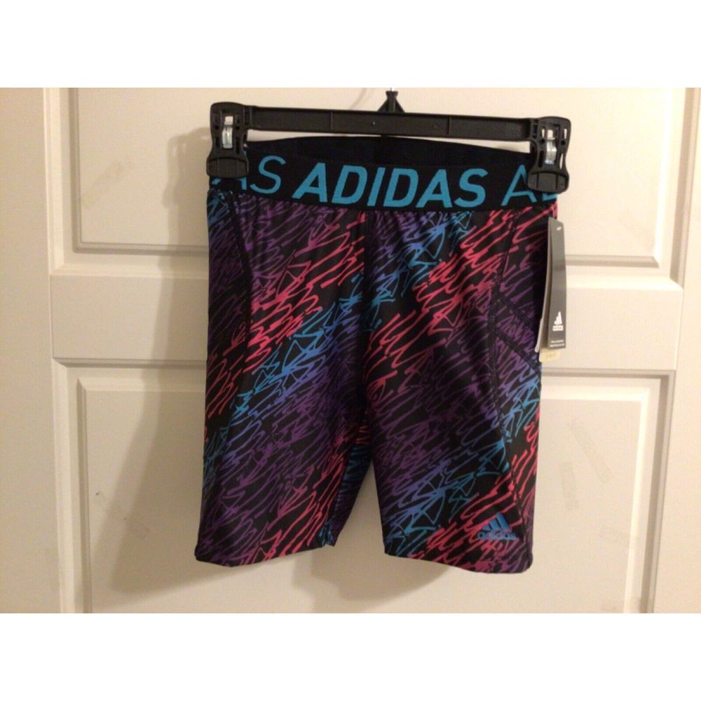 Adidas Girls' Destiny Printed Softball Sliding Shorts Multi Grafitti Print Sz XS